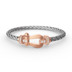??MIRA?¡¥FORCE LARGE HORSESHOE HALF DIAMOND BRACELET ROSE GOLD
