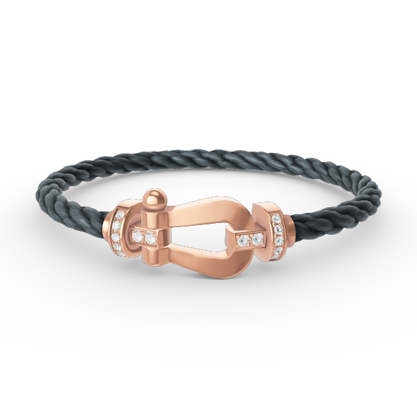 ??MIRA?¡¥FORCE LARGE HORSESHOE HALF DIAMOND BRACELET ROSE GOLD
