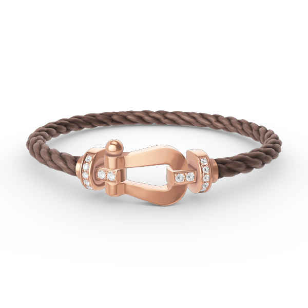 ??MIRA?¡¥FORCE LARGE HORSESHOE HALF DIAMOND BRACELET ROSE GOLD