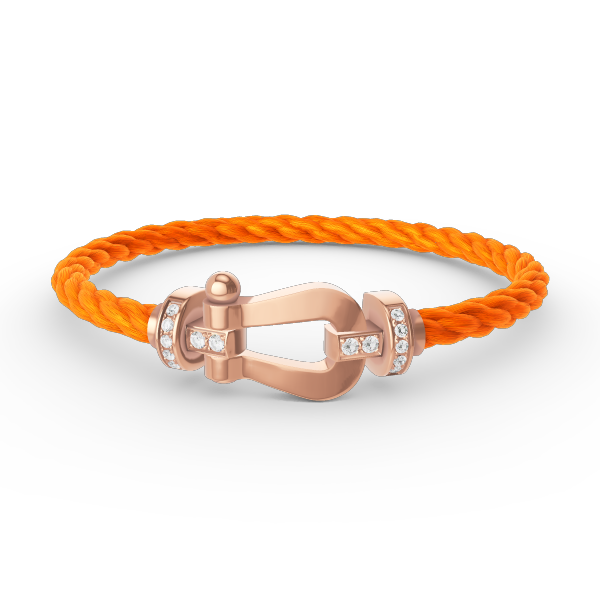 ??MIRA?¡¥FORCE LARGE HORSESHOE HALF DIAMOND BRACELET ROSE GOLD