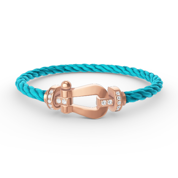 ??MIRA?¡¥FORCE LARGE HORSESHOE HALF DIAMOND BRACELET ROSE GOLD