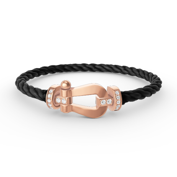 ??MIRA?¡¥FORCE LARGE HORSESHOE HALF DIAMOND BRACELET ROSE GOLD