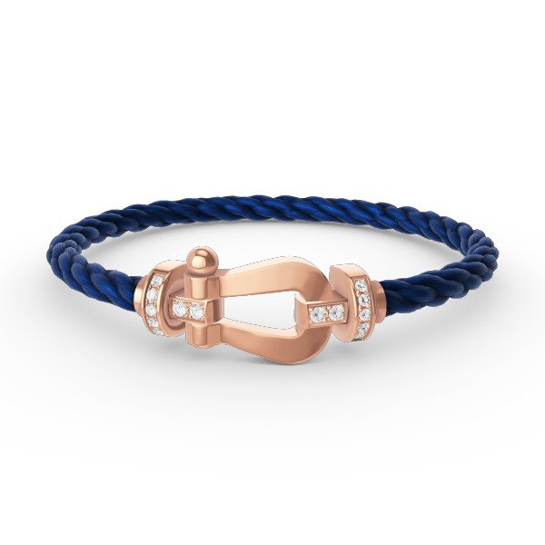 ??MIRA?¡¥FORCE LARGE HORSESHOE HALF DIAMOND BRACELET ROSE GOLD