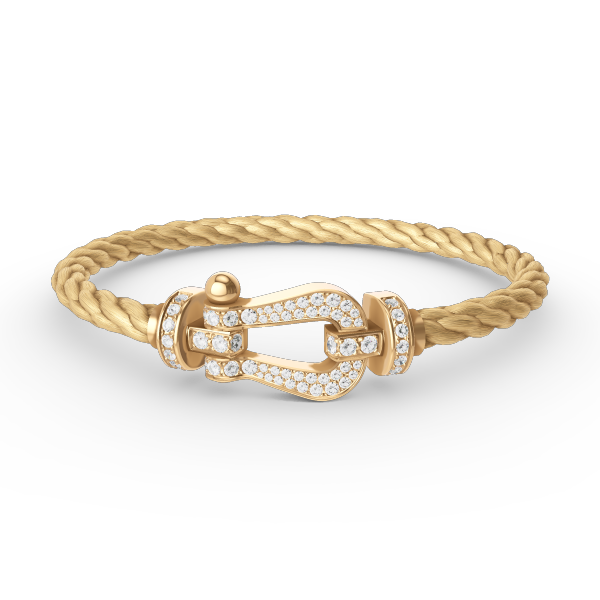 ??MIRA?¡¥FORCE LARGE HORSESHOE FULL DIAMOND BRACELET GOLD