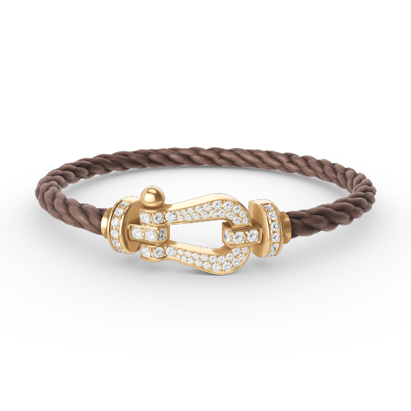 ??MIRA?¡¥FORCE LARGE HORSESHOE FULL DIAMOND BRACELET GOLD
