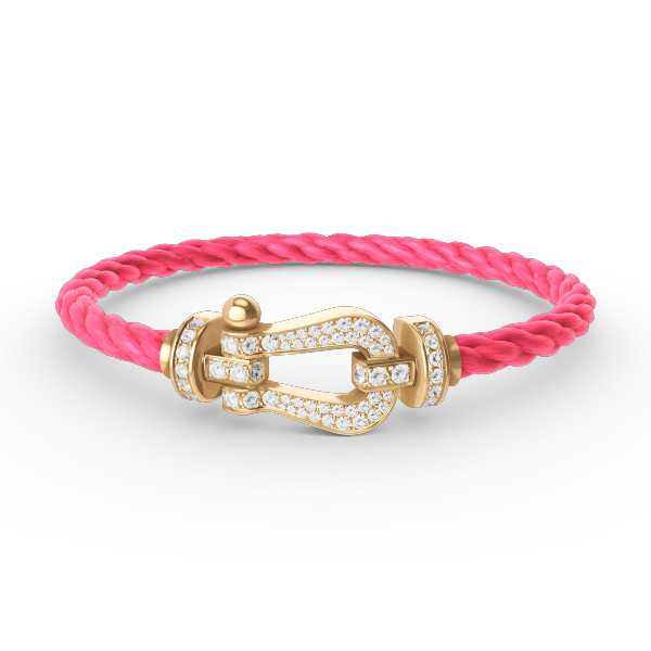??MIRA?¡¥FORCE LARGE HORSESHOE FULL DIAMOND BRACELET GOLD