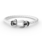 ??MIRA?¡¥FORCE LARGE HORSESHOE BLACK DIAMOND BRACELET SILVER