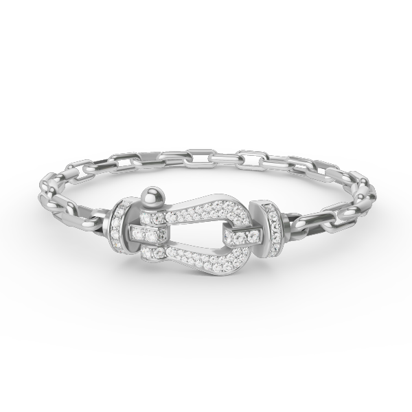 ??MIRA?¡¥FORCE LARGE HORSESHOE CLASP  METAL BRACELET