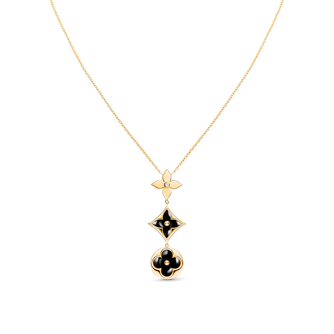 ??MIRA?¡¥STAR AND SUN ONYX PINK GOLD NECKLACE