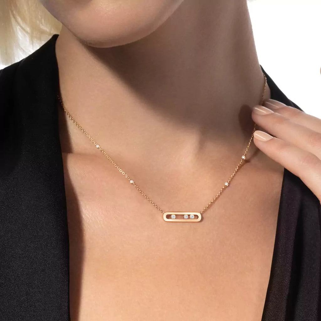 [MIRA]  Baby Move Gold Diamond Necklace