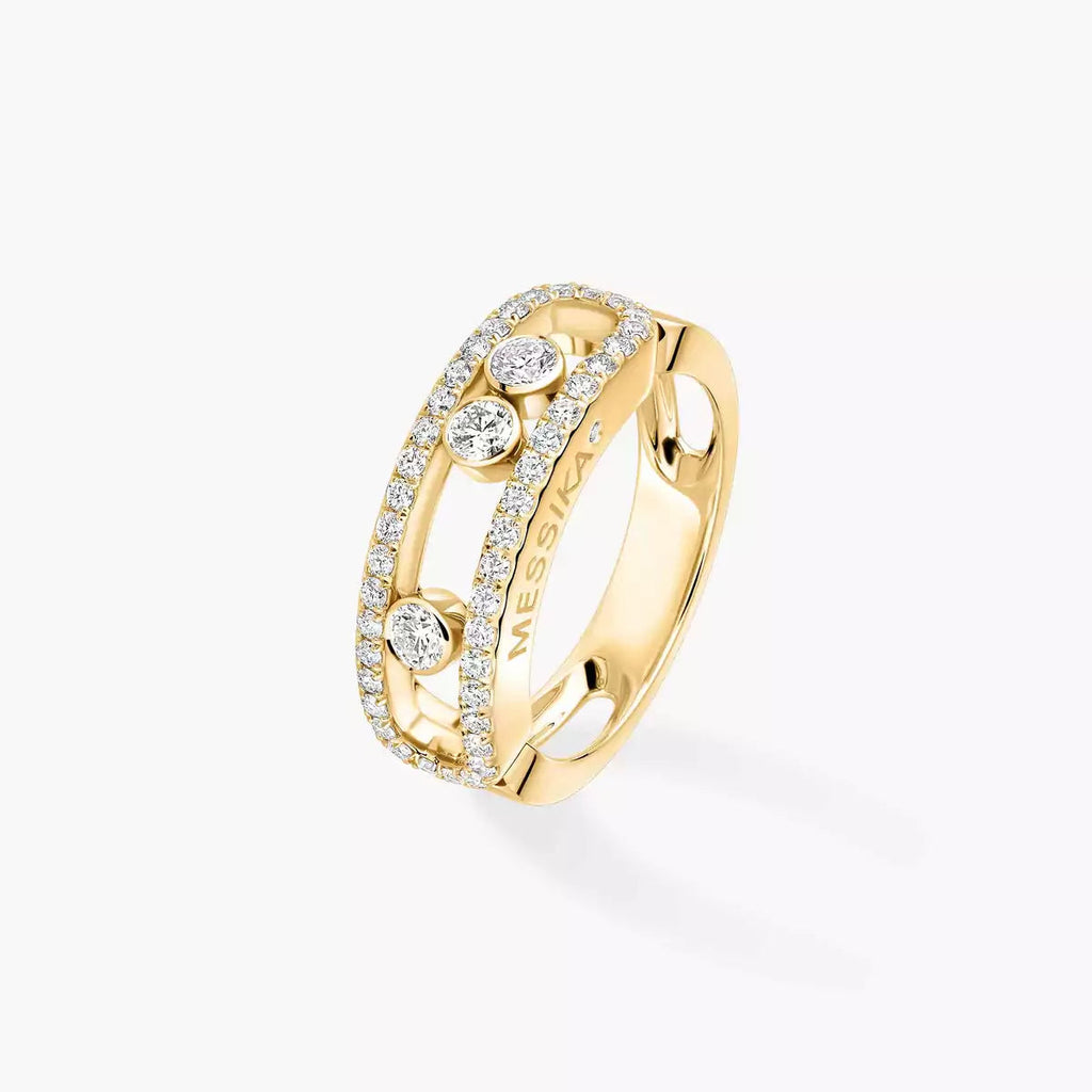 [MIRA]  Move Gold Diamond Pave_ Ring