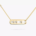[MIRA]  Baby Move Gold Diamond Necklace