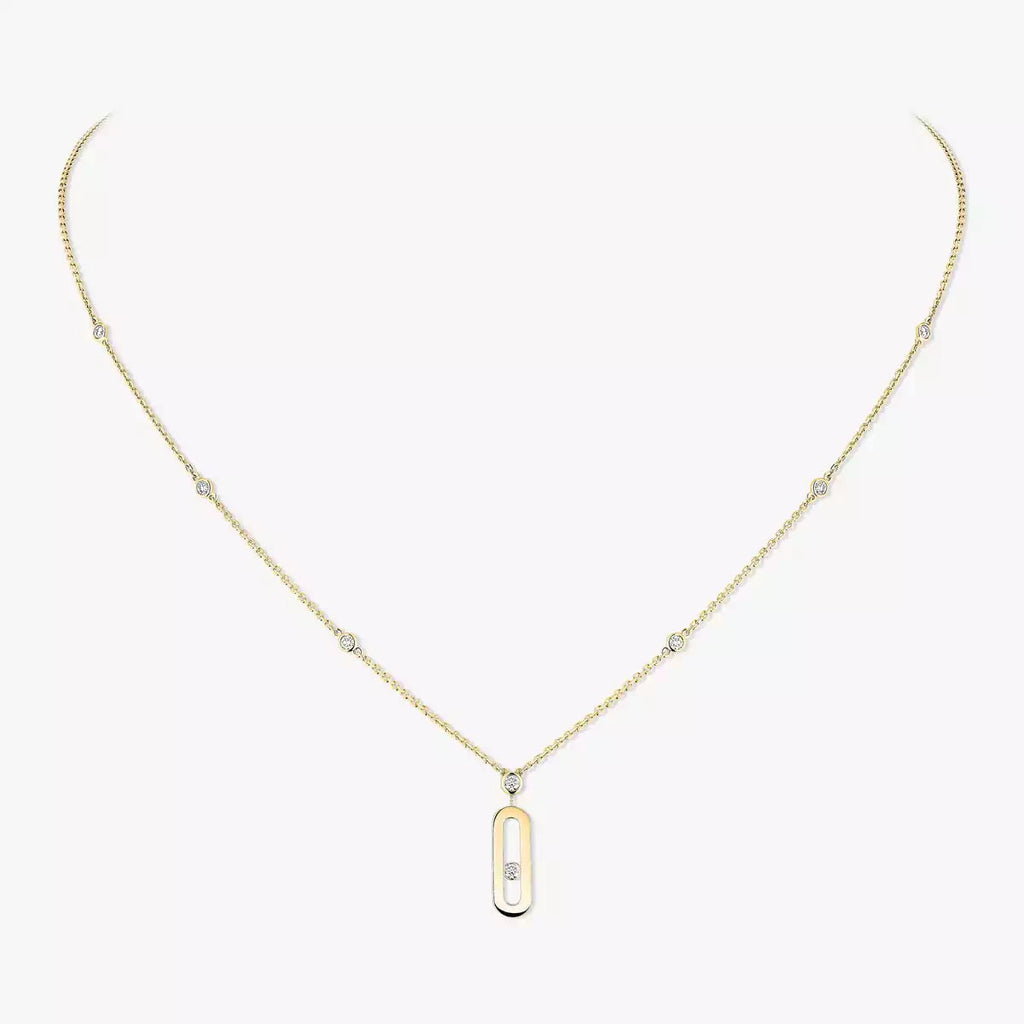 [MIRA]  Move Uno Gold Diamond Long Necklace