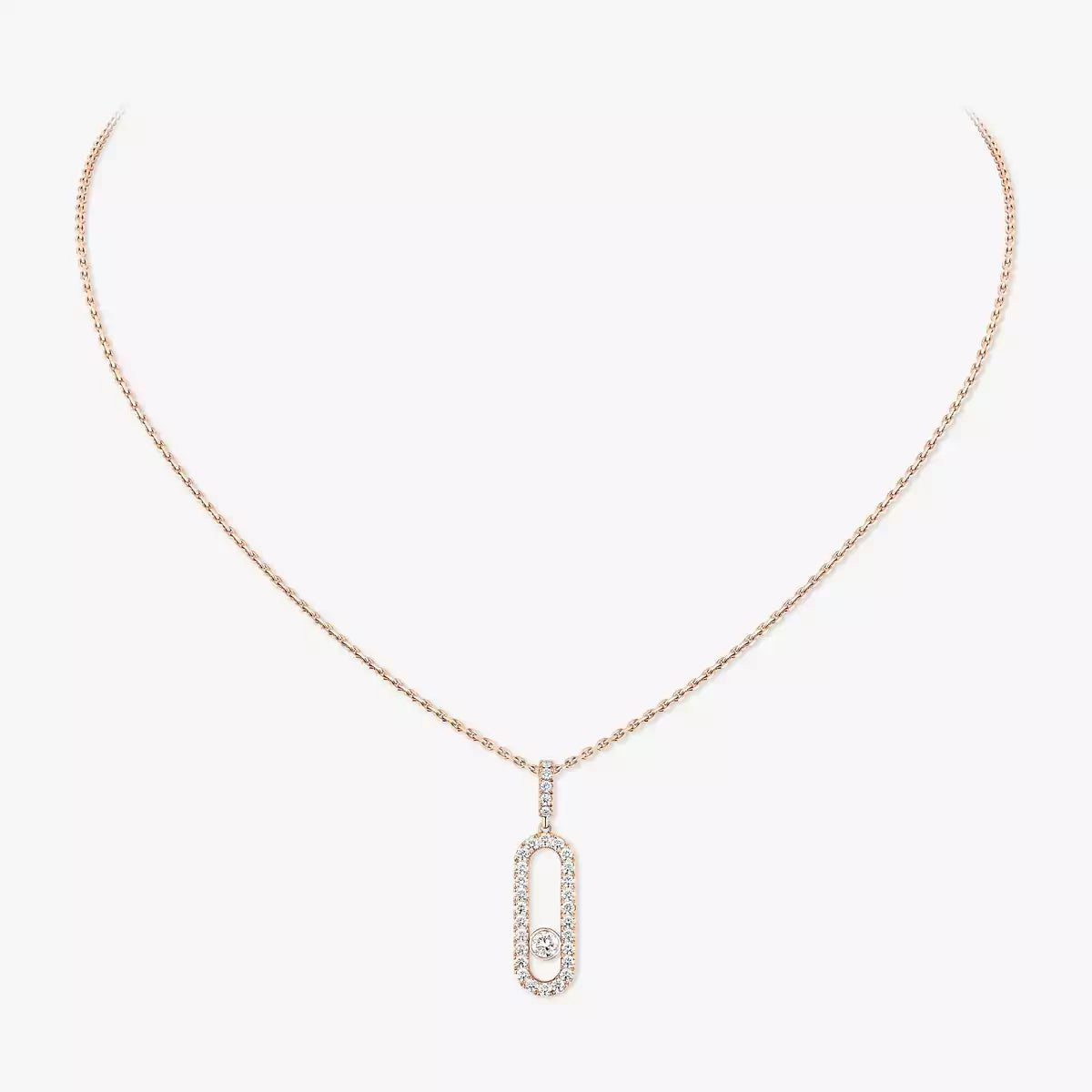 [MIRA] Move Uno Diamond Necklace in Rose Gold