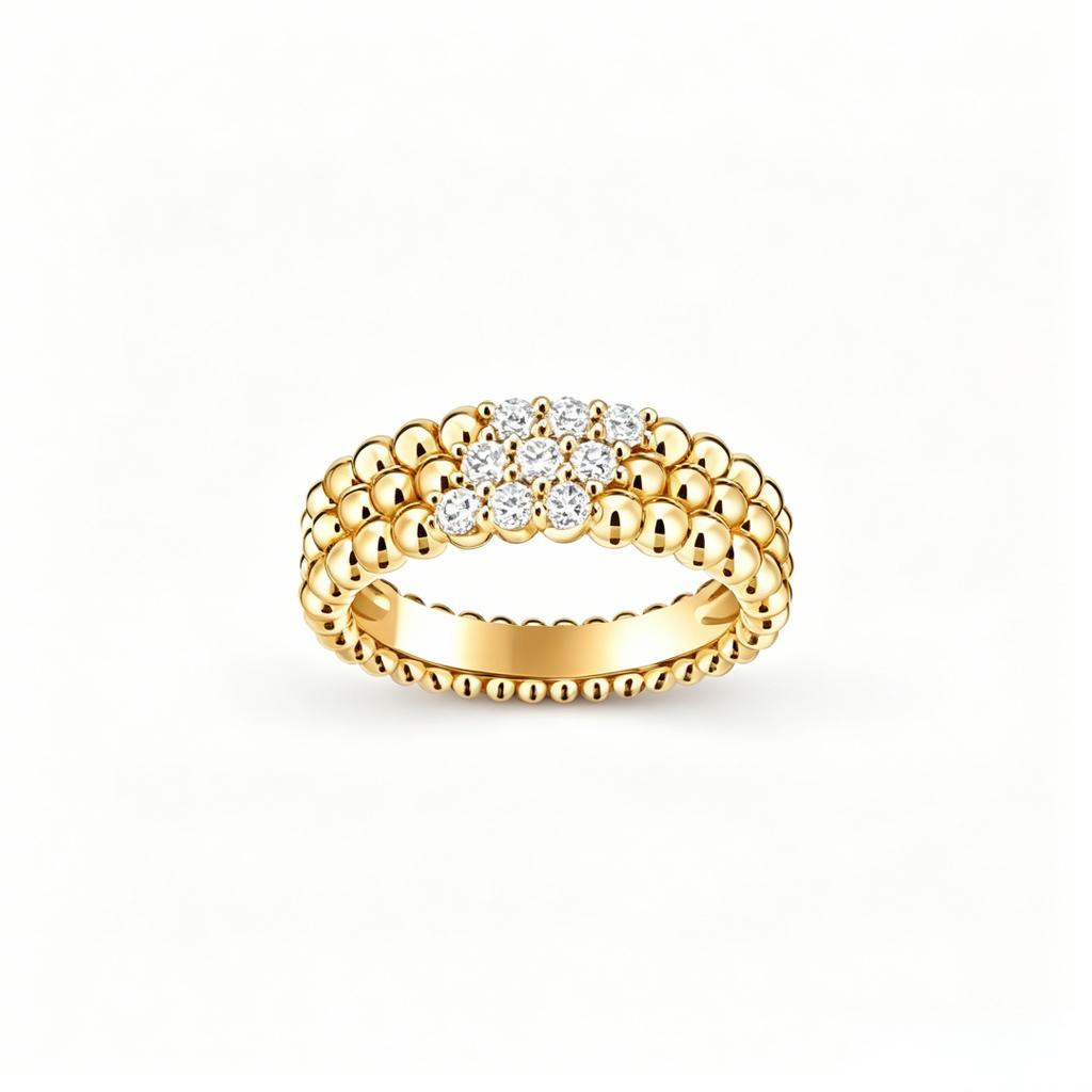 [MIRA]  THREE-ROW DIAMOND RING