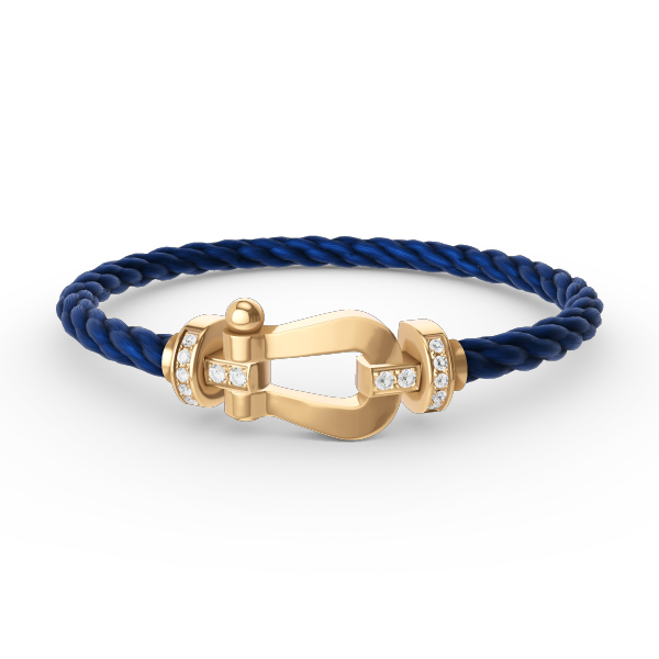 ??MIRA?¡¥FORCE LARGE HORSESHOE HALF DIAMOND BRACELET GOLD