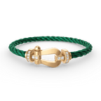 ??MIRA?¡¥FORCE LARGE HORSESHOE HALF DIAMOND BRACELET GOLD