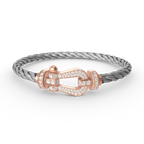 ??MIRA?¡¥FORCE LARGE HORSESHOE FULL DIAMOND BRACELET ROSE GOLD