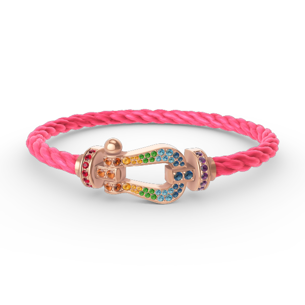 ??MIRA?¡¥FORCE LARGE HORSESHOE  COLORED DIAMOND BRACELET ROSE GOLD