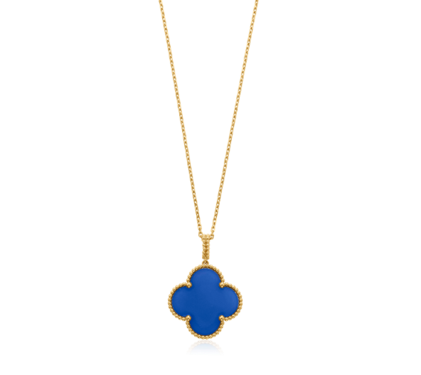 ??MIRA?¡¥CLOVER 25MM NECKLACE TURQUOISE ROSE GOLD