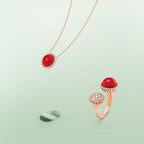 ??MIRA?¡¥PERLEE COULEURS DIAMOND ROSE GOLD BETWEEN THE FINGER RING