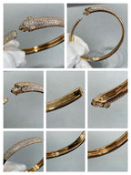 ??MIRA?¡¥PANTHERE FULL DIAMOND OPEN BRACELET