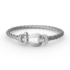??MIRA?¡¥FORCE LARGE HORSESHOE HALF DIAMOND BRACELET SILVER