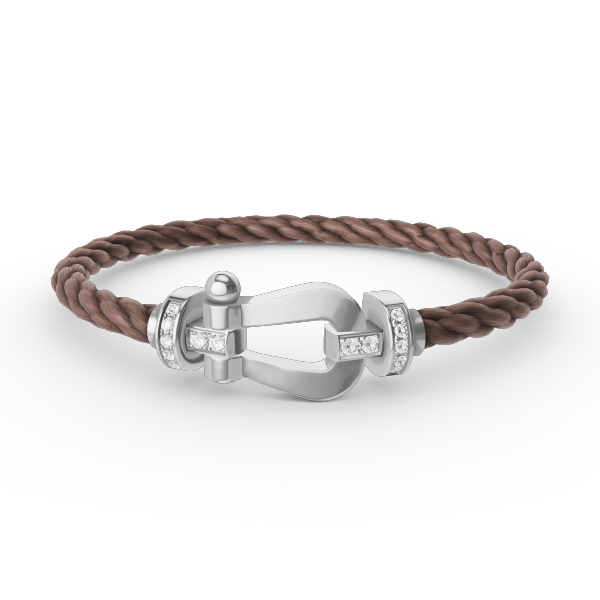 ??MIRA?¡¥FORCE LARGE HORSESHOE HALF DIAMOND BRACELET SILVER