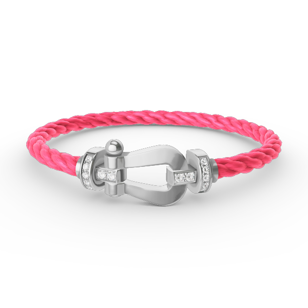 ??MIRA?¡¥FORCE LARGE HORSESHOE HALF DIAMOND BRACELET SILVER